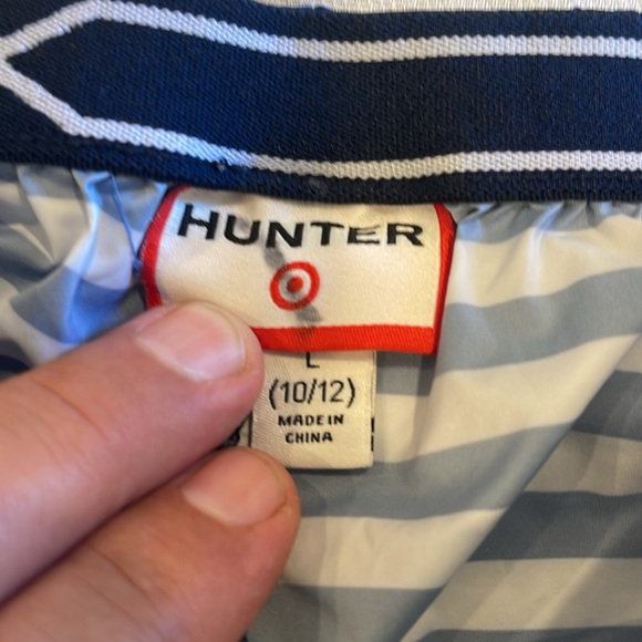 28005 Hunter Target Youth Women’s White Blue Teal Striped Running Shorts L 10/12 - Picture 6 of 7